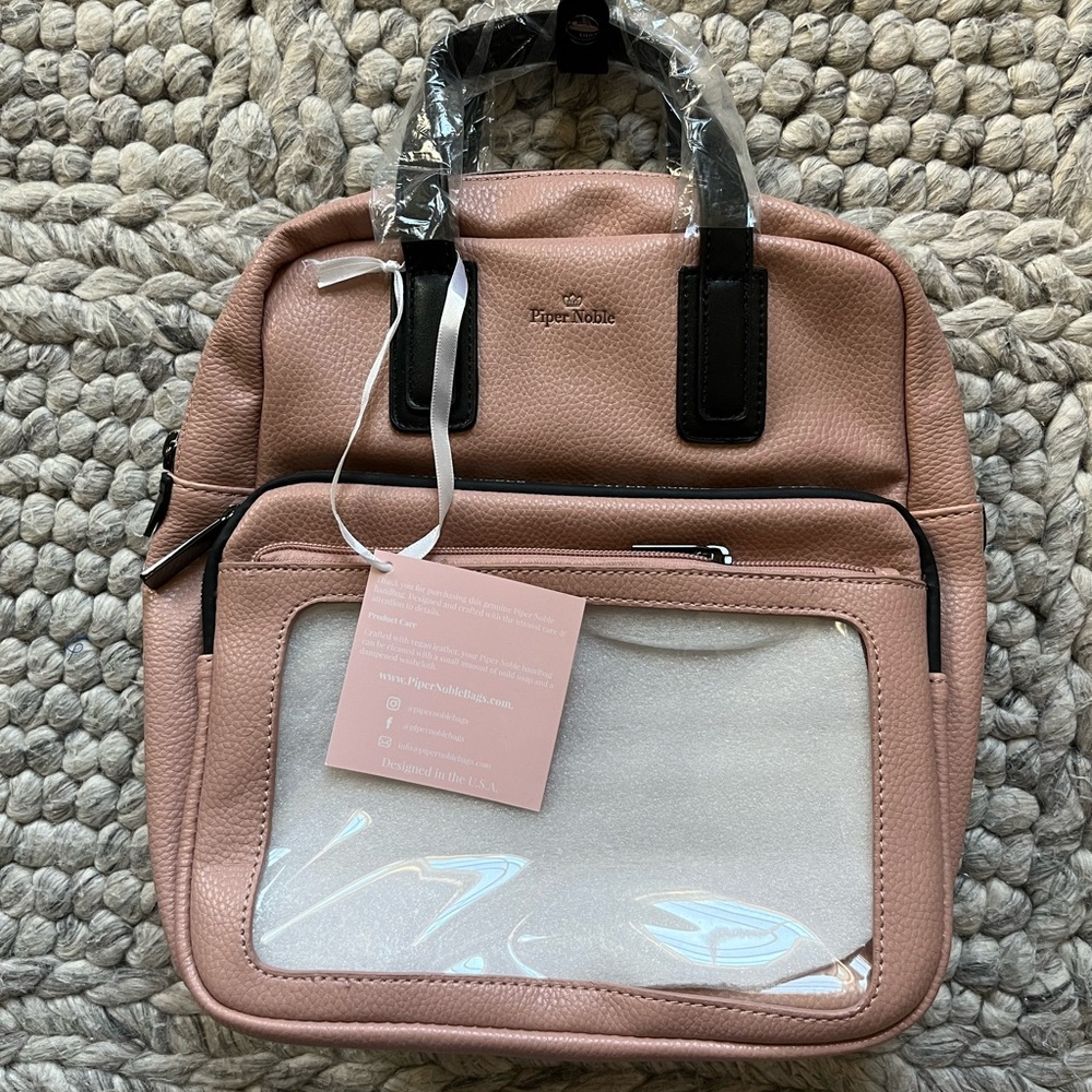 NWT Piper Noble blush pink vegan leather backpack/purse